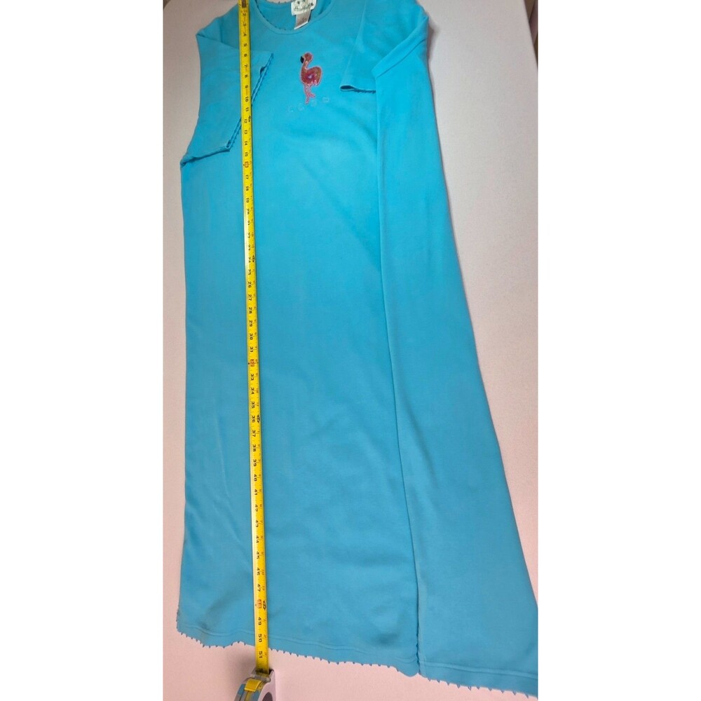 Vintage QUACKER FACTORY Sky Blue Sequin Beaded Flamingo T-Shirt Maxi Dress 2X - Picture 10 of 12